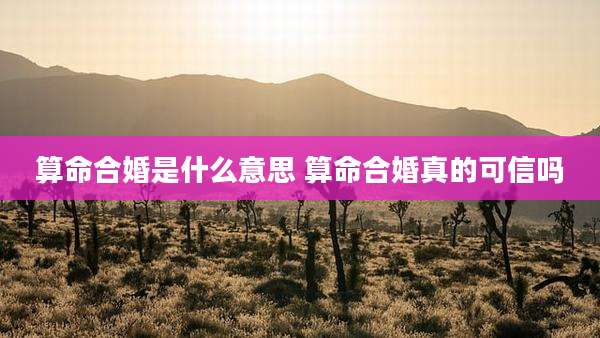算命合婚是什么意思 算命合婚真的可信吗