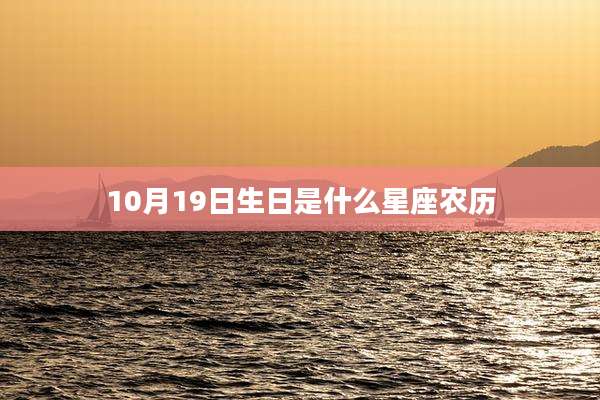 10月19日生日是什么星座农历