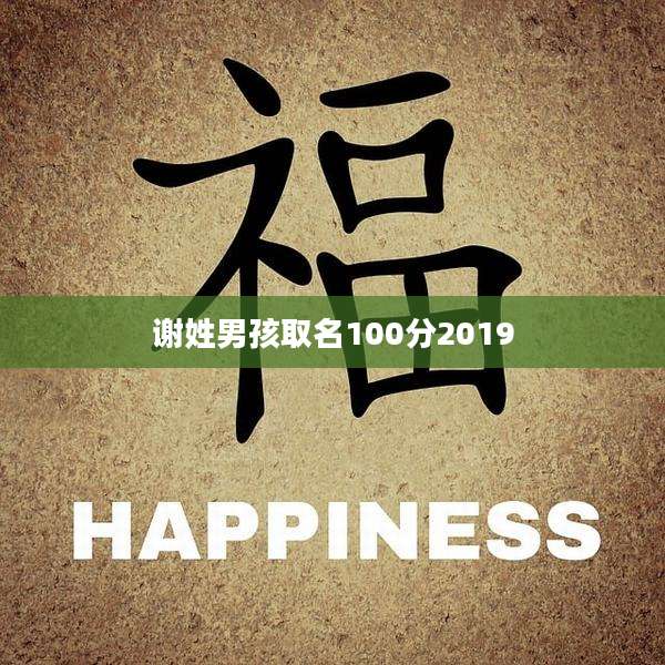 谢姓男孩取名100分2019
