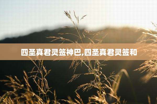 四圣真君灵签神巴,四圣真君灵签和