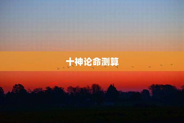 十神论命测算
