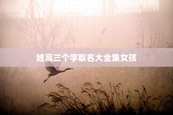 姓高三个字取名大全集女孩