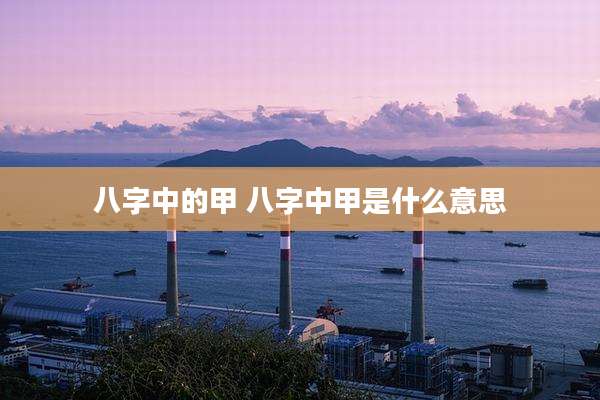 八字中的甲 八字中甲是什么意思