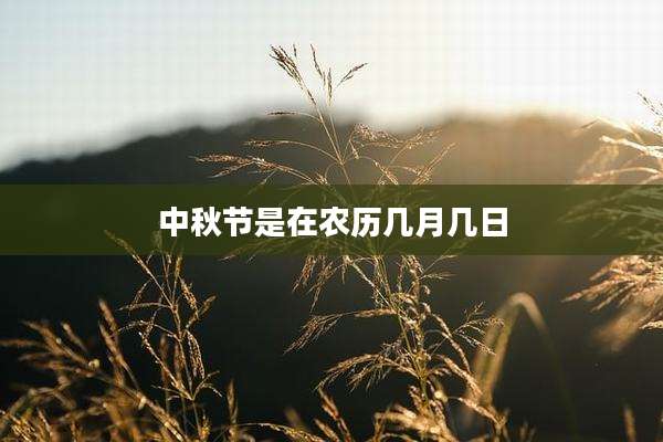 中秋节是在农历几月几日