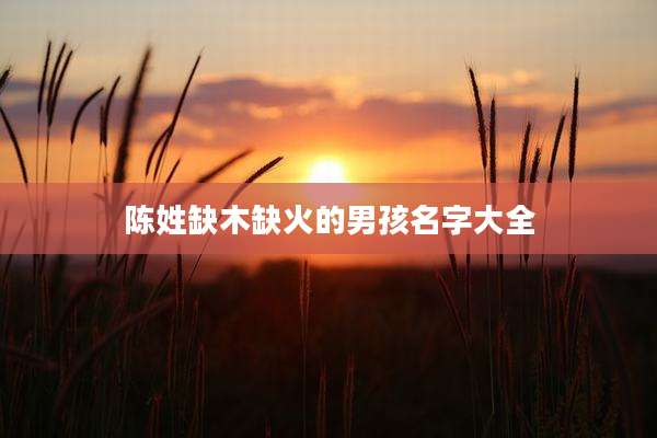 陈姓缺木缺火的男孩名字大全