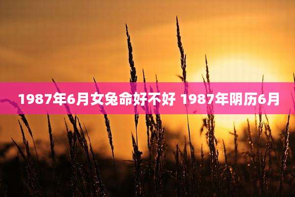 1987年6月女兔命好不好 1987年阴历6月