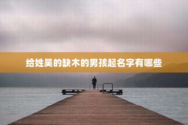 给姓吴的缺木的男孩起名字有哪些