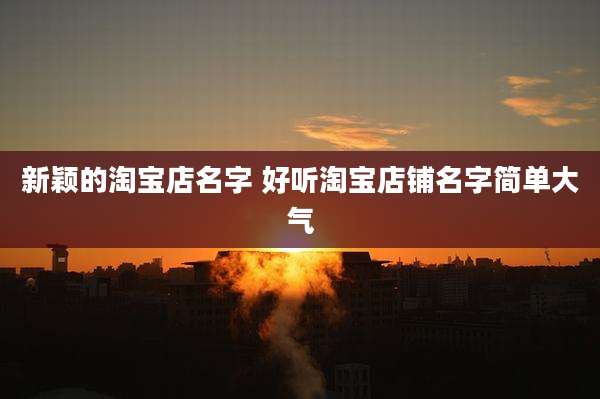 新颖的淘宝店名字 好听淘宝店铺名字简单大气