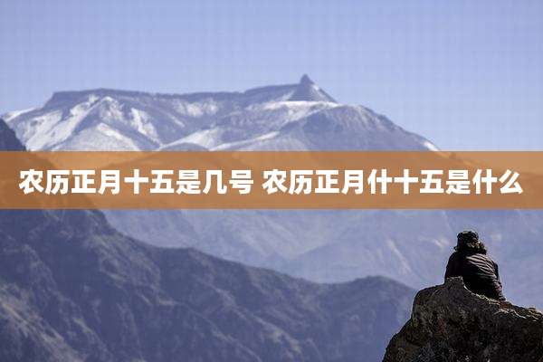 农历正月十五是几号 农历正月什十五是什么