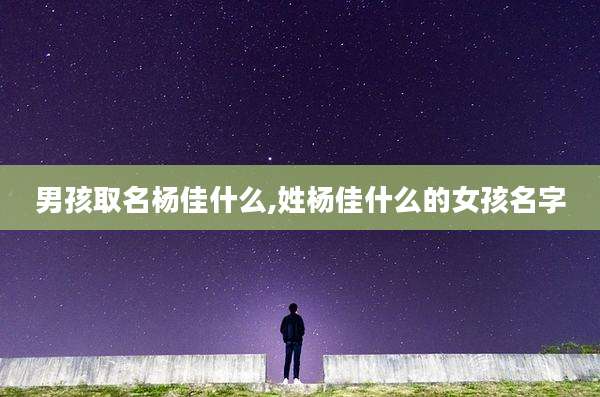 男孩取名杨佳什么,姓杨佳什么的女孩名字