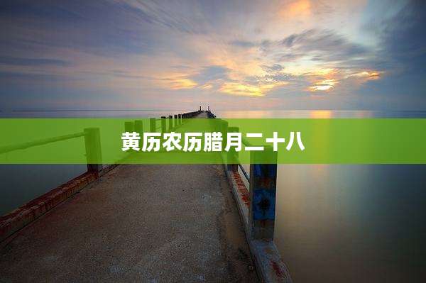 黄历农历腊月二十八