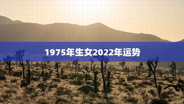 1975年生女2022年运势
