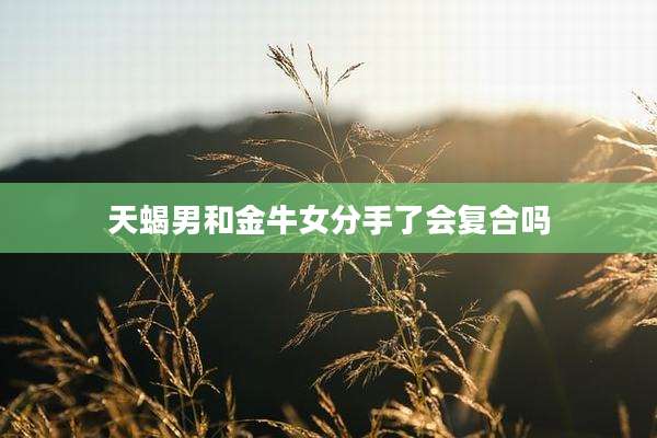 天蝎男和金牛女分手了会复合吗