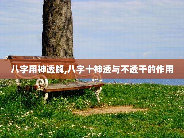 八字用神透解,八字十神透与不透干的作用