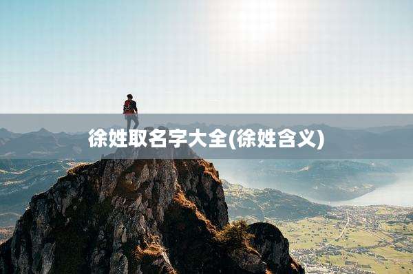 徐姓取名字大全(徐姓含义)