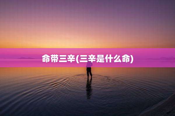 命带三辛(三辛是什么命)