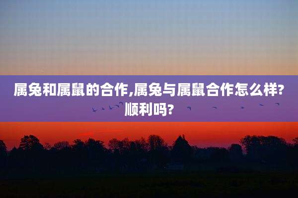 属兔和属鼠的合作,属兔与属鼠合作怎么样?顺利吗?