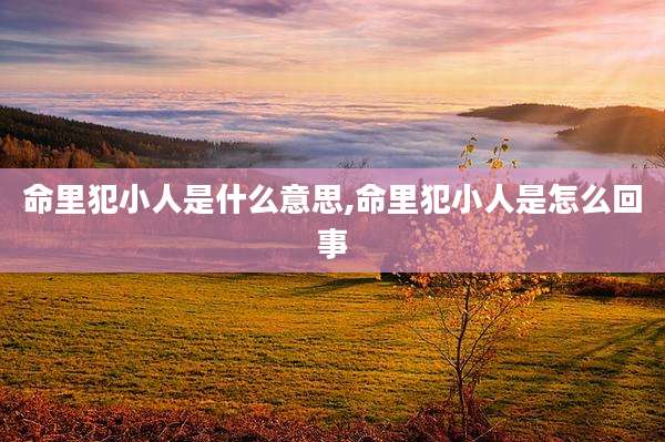 命里犯小人是什么意思,命里犯小人是怎么回事