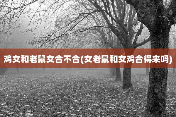 鸡女和老鼠女合不合(女老鼠和女鸡合得来吗)