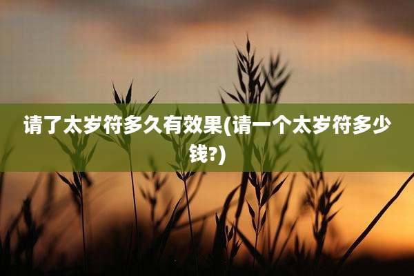 请了太岁符多久有效果(请一个太岁符多少钱?)