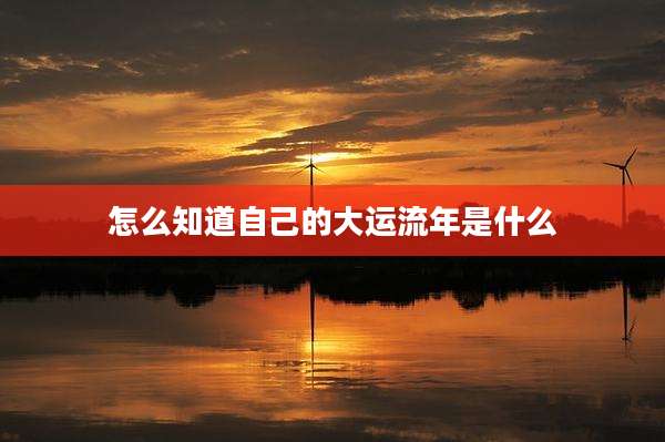 怎么知道自己的大运流年是什么