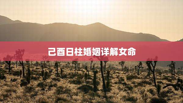 己酉日柱婚姻详解女命