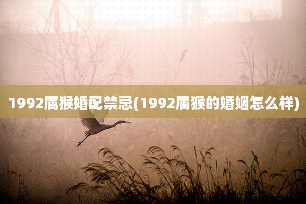 1992属猴婚配禁忌(1992属猴的婚姻怎么样)