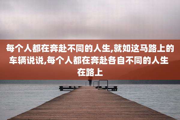 每个人都在奔赴不同的人生,就如这马路上的车辆说说,每个人都在奔赴各自不同的人生 在路上
