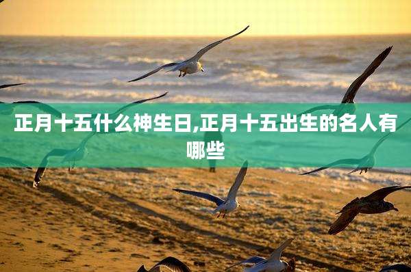正月十五什么神生日,正月十五出生的名人有哪些