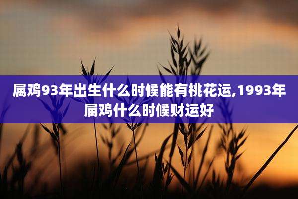 属鸡93年出生什么时候能有桃花运,1993年属鸡什么时候财运好