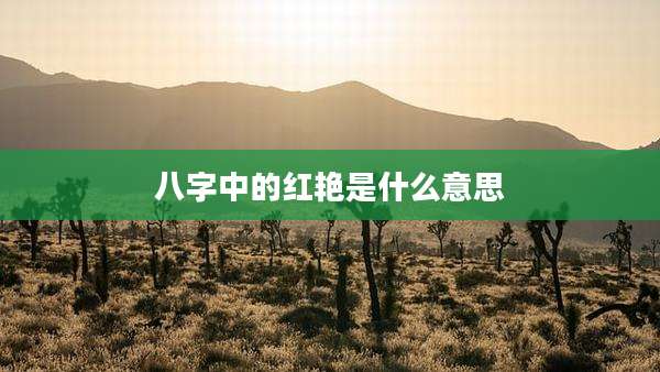 八字中的红艳是什么意思