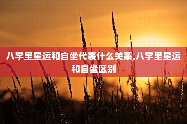 八字里星运和自坐代表什么关系,八字里星运和自坐区别