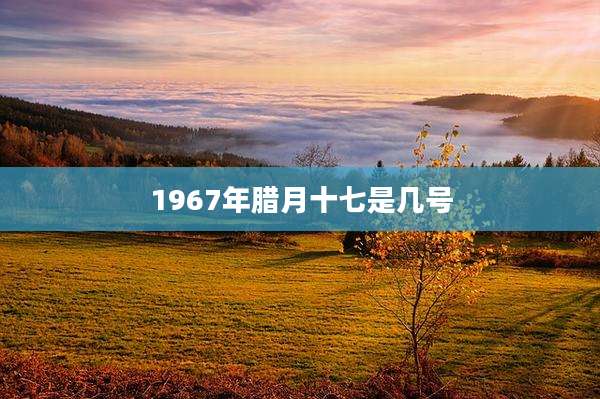 1967年腊月十七是几号