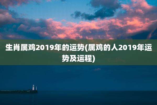 生肖属鸡2019年的运势(属鸡的人2019年运势及运程)