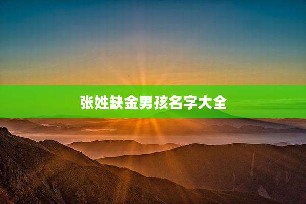 张姓缺金男孩名字大全