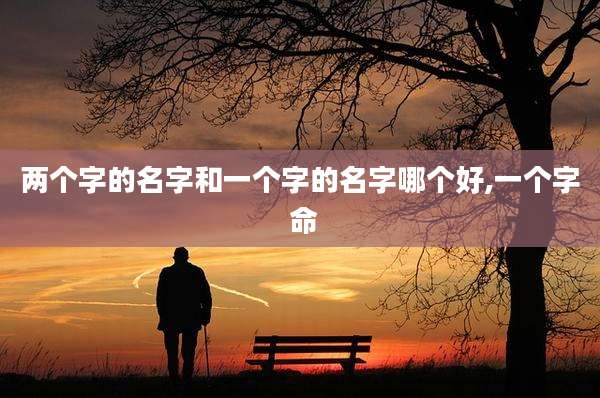 两个字的名字和一个字的名字哪个好,一个字 命