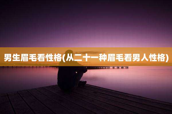 男生眉毛看性格(从二十一种眉毛看男人性格)