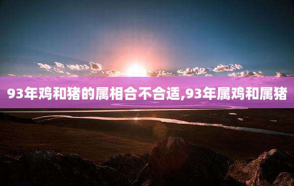 93年鸡和猪的属相合不合适,93年属鸡和属猪