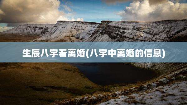 生辰八字看离婚(八字中离婚的信息)