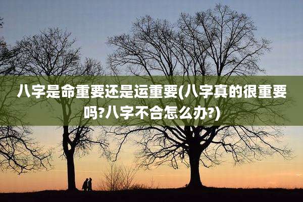 八字是命重要还是运重要(八字真的很重要吗?八字不合怎么办?)