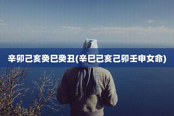 辛卯己亥癸巳癸丑(辛巳己亥己卯壬申女命)