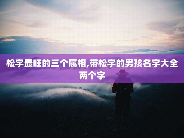 松字最旺的三个属相,带松字的男孩名字大全两个字