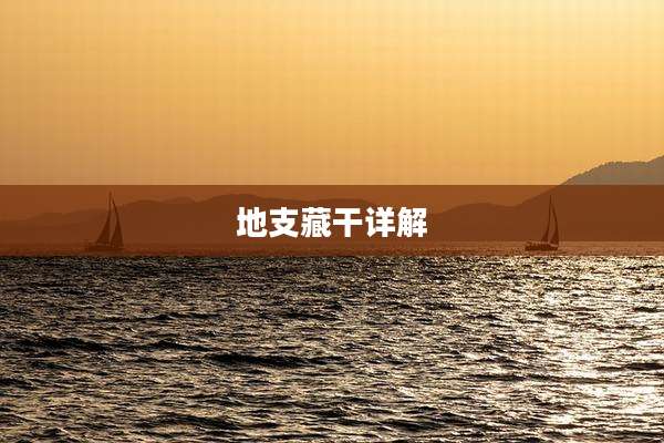 地支藏干详解