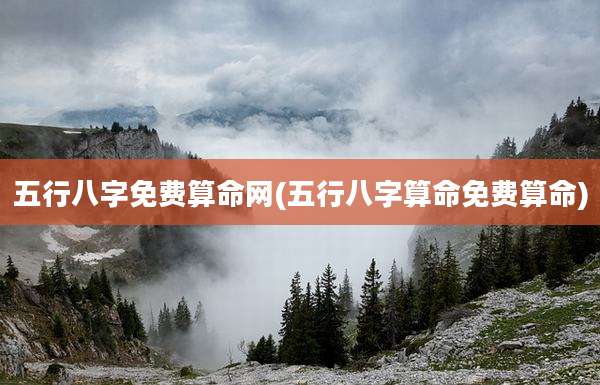 五行八字免费算命网(五行八字算命免费算命)