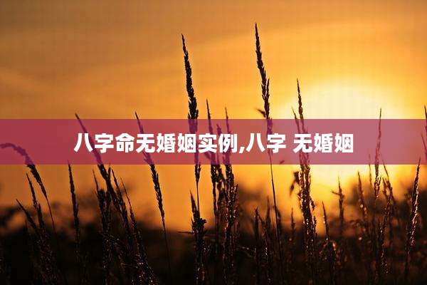 八字命无婚姻实例,八字 无婚姻