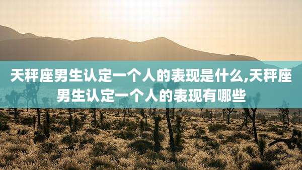 天秤座男生认定一个人的表现是什么,天秤座男生认定一个人的表现有哪些