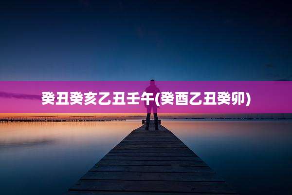 癸丑癸亥乙丑壬午(癸酉乙丑癸卯)