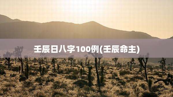 壬辰日八字100例(壬辰命主)