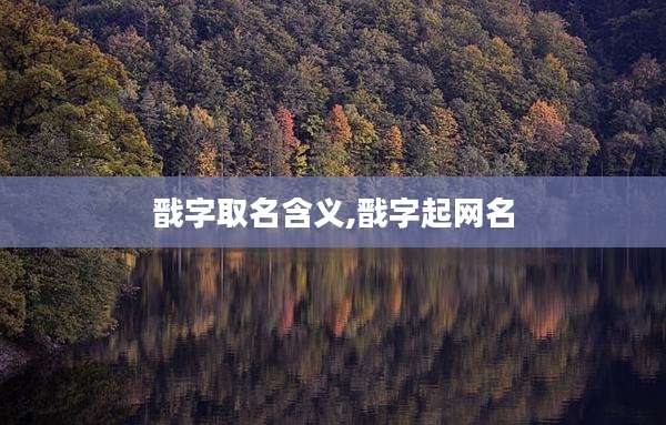 戬字取名含义,戬字起网名