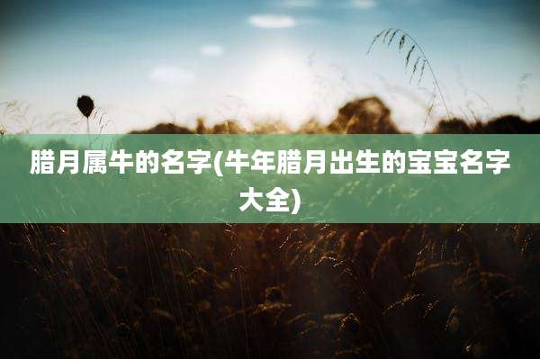 腊月属牛的名字(牛年腊月出生的宝宝名字大全)